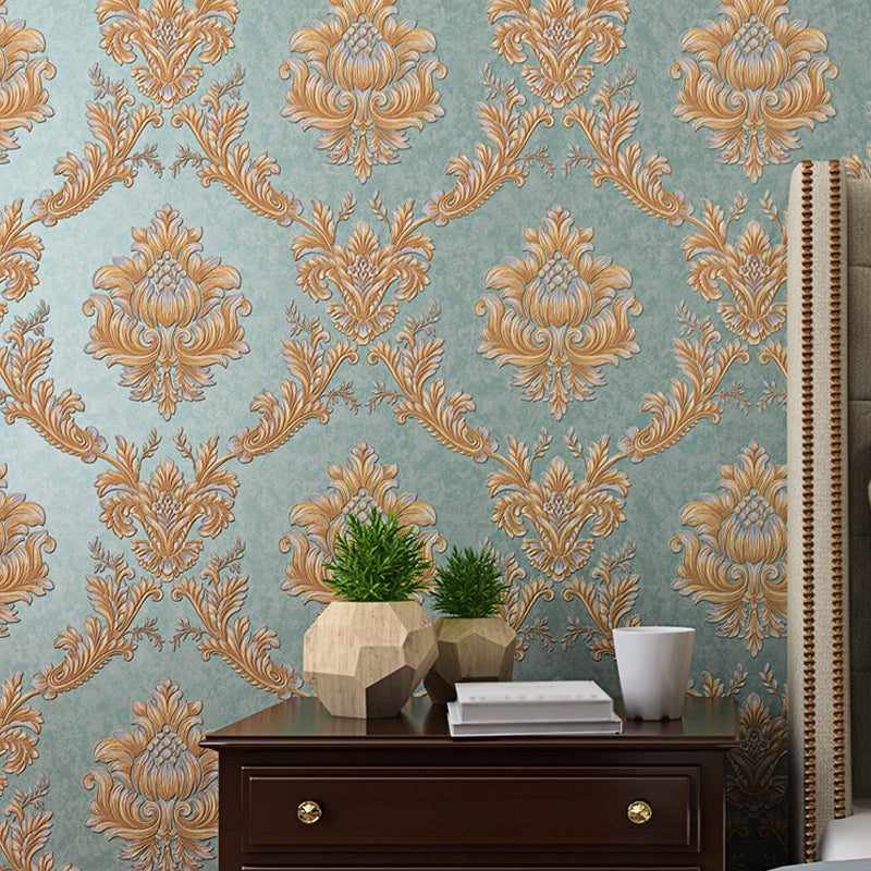 European Style Jacquard Wallpaper for Bedroom 57.1-sq ft Wall Covering in Pastel Color