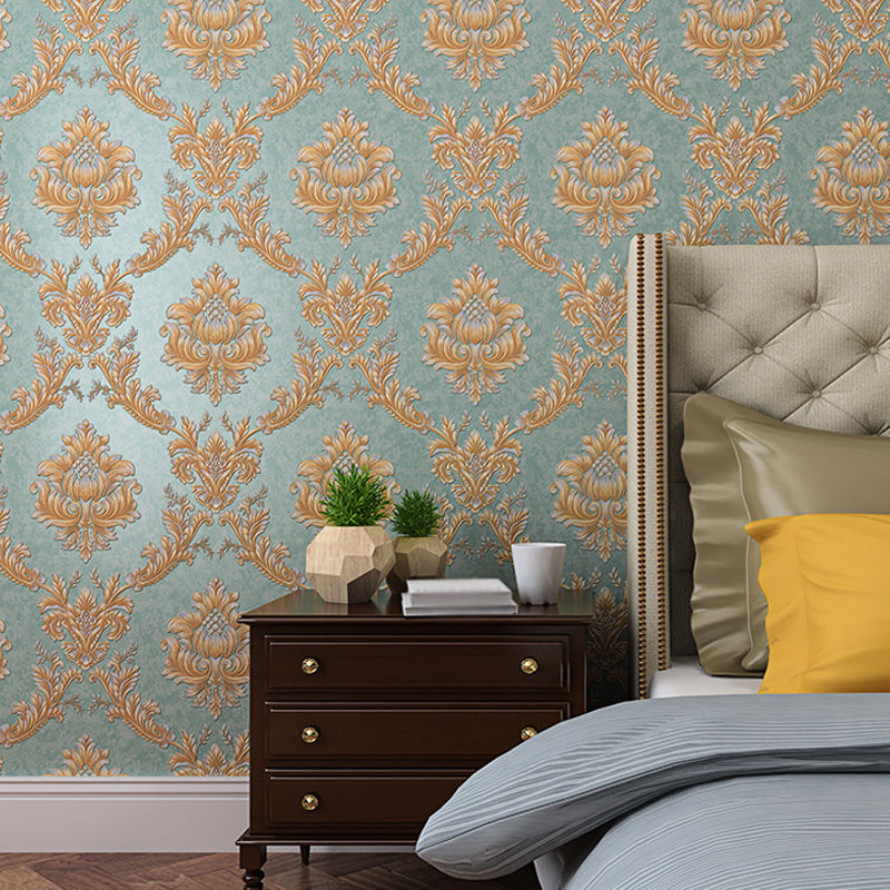 European Style Jacquard Wallpaper for Bedroom 57.1-sq ft Wall Covering in Pastel Color