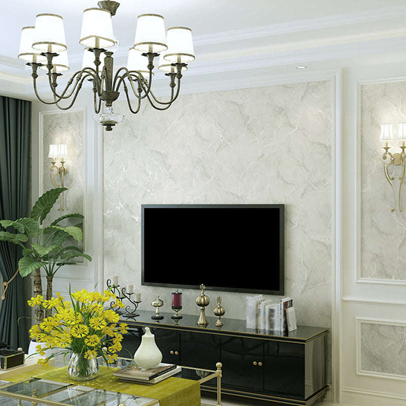 Modern Faux Marble Wallpaper for Living Room 57.1-sq ft Wall Decor in Pastel Color