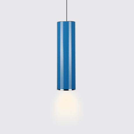 11"/19"/23.5" H Blue/Green Metal Cylinder Pendant Lamp Simple Style 1 Head Bar Hanging Pendant Light in Warm/White