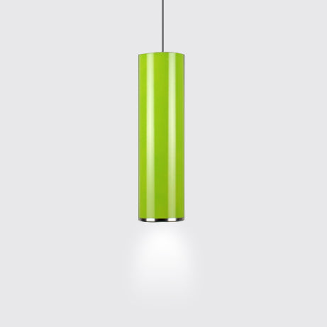 11"/19"/23.5" H Blue/Green Metal Cylinder Pendant Lamp Simple Style 1 Head Bar Hanging Pendant Light in Warm/White