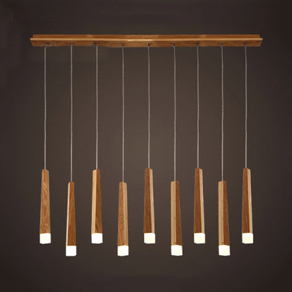 Matchstick Esszimmer LED Pendellicht Lichtholz 1/5/7-Licht Deckenleuchte mit Diffusor in warmem/weißem Licht