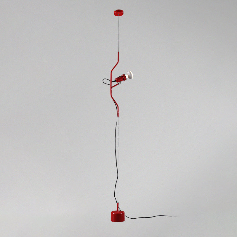LÍNEA AJUSTABLE Luz colgante de estilo moderno Luz metálica de 1 luz en rojo/blanco para sala de estar