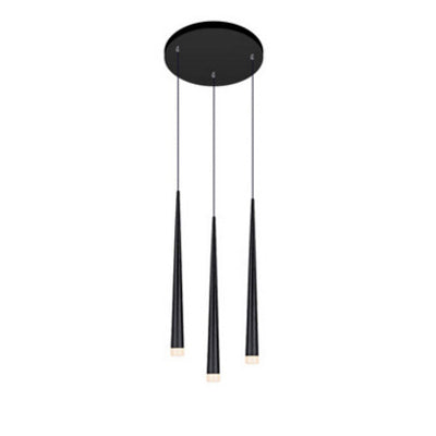 Lumière de suspension conique moderne Métal 3 lumières Pending Pendant Lightture avec une canopée linéaire / ronde dans le chaud / blanc