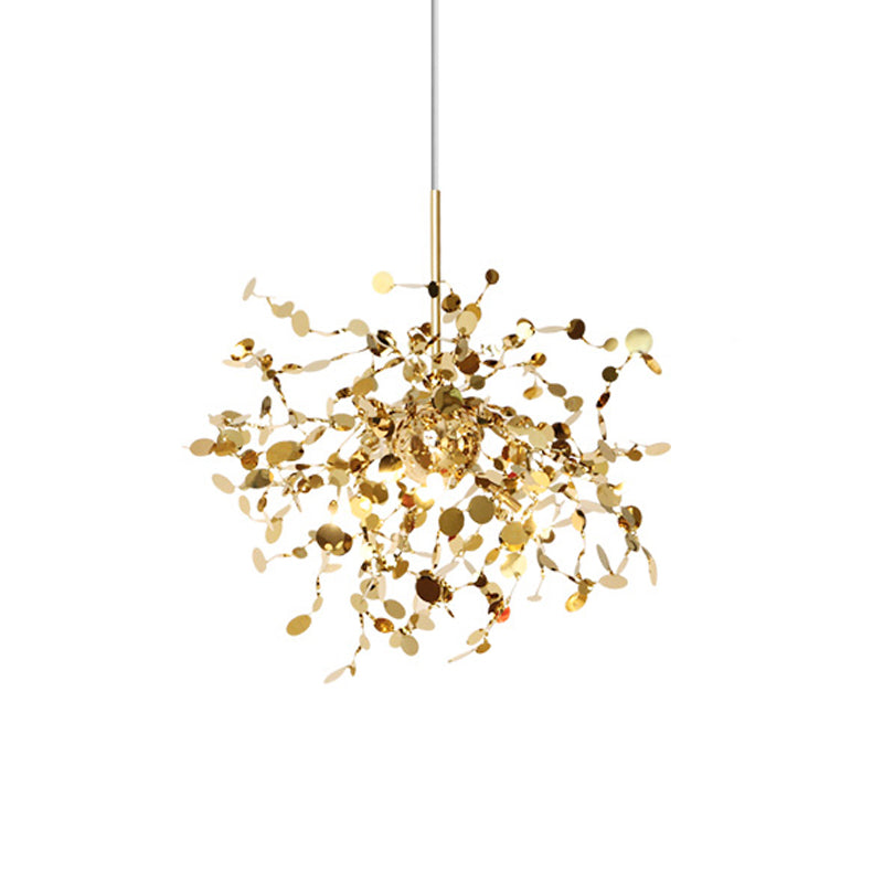 Firework Pendant Light Modernism Metal LED Gold Hanging Ceiling Light for Living Room