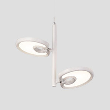 2/4/6 cabezas de hoja de colgante colgante de metal moderno de metal negro/blanco Luz colgante para comedor con luz cálida/blanca/neutra
