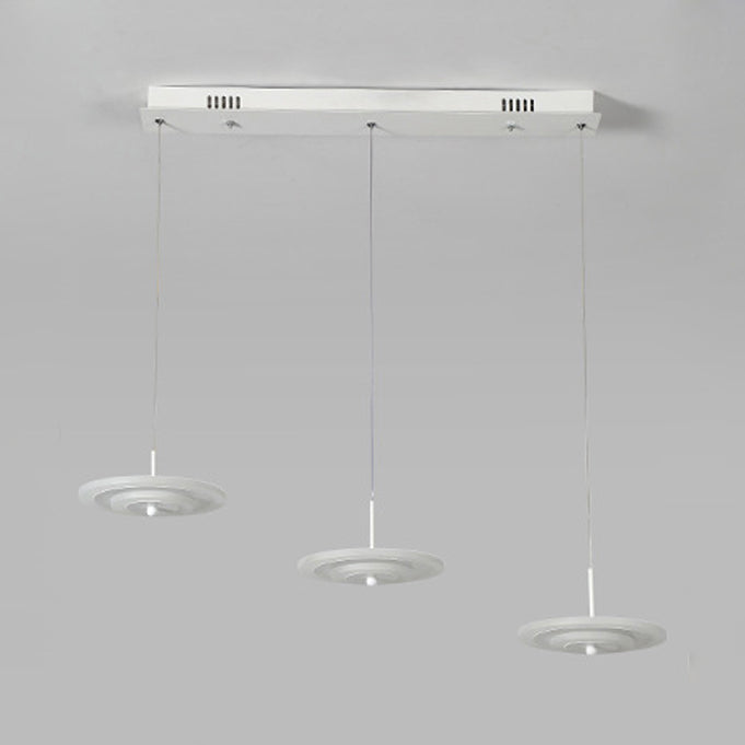 Luz de techo redondo blanco/marrón LED moderno de 3/6 ligeras colgantes de colgantes de acrílico en luz cálida/blanca/natural