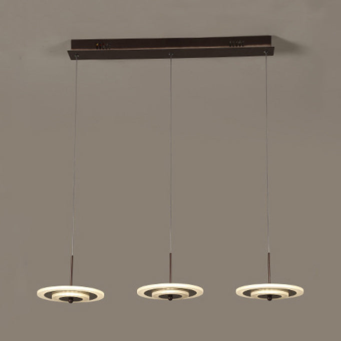 Luz de techo redondo blanco/marrón LED moderno de 3/6 ligeras colgantes de colgantes de acrílico en luz cálida/blanca/natural
