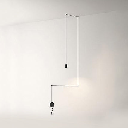 Line Hanging Lighting Contemporary Metal 1/3/9 Light Black Ceiling Pendant Light for Living Room