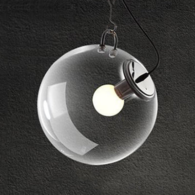 10"/12"W Ball Flush Mount Light Simplicity Clear Glass 1 Light Chrome Flush Ceiling Light