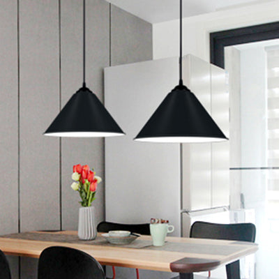 Cone Hanging Light Modern Metal 1 Light Pink/Yellow/Green Pendant Light, 12"/14"/16" Dia