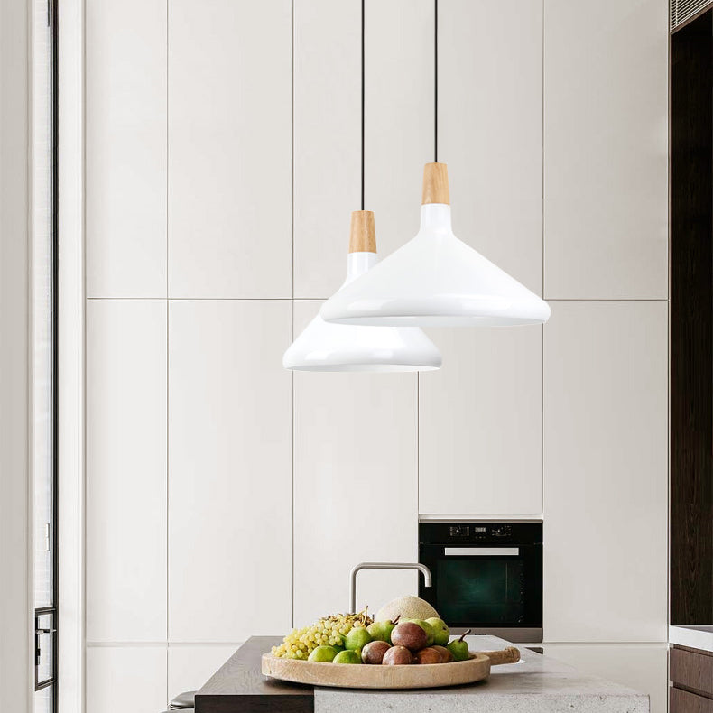 Nordic Coolie Shade Suspension Light Aluminum 7/10.5/15 Inch Wide 1 Head Pendant Light for Office Coffee Shop