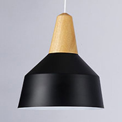 One Head Suspension Light Nordic Stylish Aluminum & Wood Pendant Light for Study Room