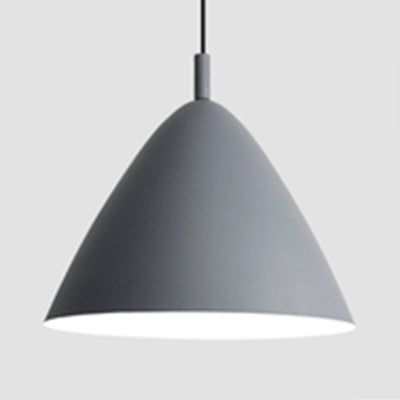 Piramid de estilo simple Luz colgante colgante metálico Monocromo Luz de colgante en negro/gris/blanco para sala de estudio