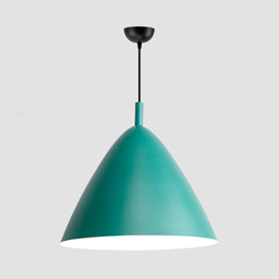 Nordic Candy Colored Pendant Fixture Pyramid Shade 10.5/13/16 Inch Wide One Light Aluminum Hanging Light for Cafe