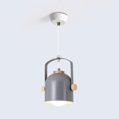 1 luce a coppa a coppa con manico Macaron Loft Alluminio appeso Luce in grigio/verde/rosa/bianco/giallo per Restaurant Hotel