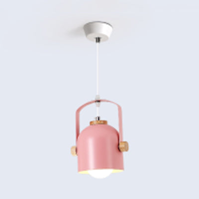 1 luce a coppa a coppa con manico Macaron Loft Alluminio appeso Luce in grigio/verde/rosa/bianco/giallo per Restaurant Hotel