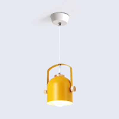 1 luce a coppa a coppa con manico Macaron Loft Alluminio appeso Luce in grigio/verde/rosa/bianco/giallo per Restaurant Hotel