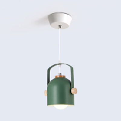 1 luce a coppa a coppa con manico Macaron Loft Alluminio appeso Luce in grigio/verde/rosa/bianco/giallo per Restaurant Hotel
