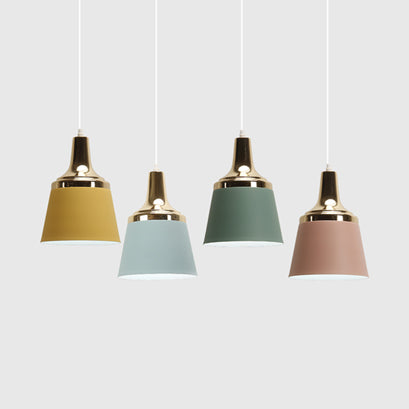 Stoffen winkel emmer suspensie licht aluminium single head nordic macaron gekleurd hanglampje