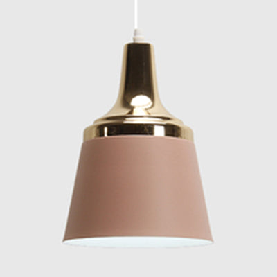 Cloth Shop Bucket Suspension Light Aluminum Single Head Nordic Macaron Colored Pendant Light