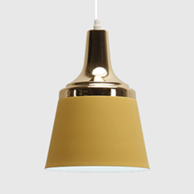 Cloth Shop Bucket Suspension Light Aluminum Single Head Nordic Macaron Colored Pendant Light