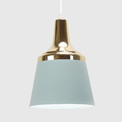 Cloth Shop Bucket Suspension Light Aluminum Single Head Nordic Macaron Colored Pendant Light