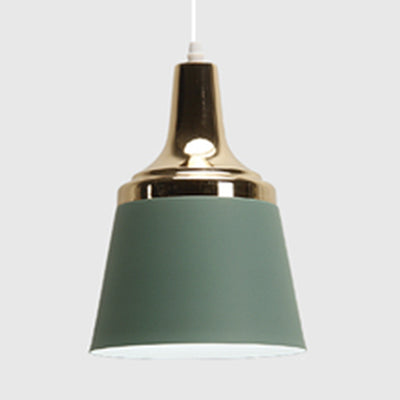 Cloth Shop Bucket Suspension Light Aluminum Single Head Nordic Macaron Colored Pendant Light