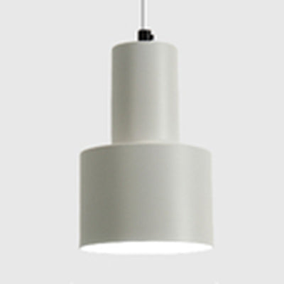 Macaron Loft Pendant Hanging Light Cylinder 1 Head Metallic Ceiling Pendant for Meeting Room
