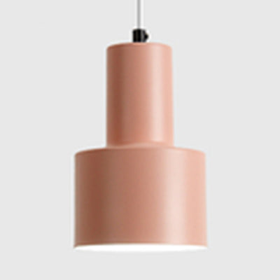 Macaron Loft Pendant Hanging Light Cylinder 1 Head Metallic Ceiling Pendant for Meeting Room