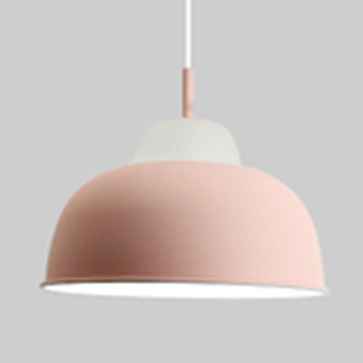 Lámpara colgante de Macaron Loft Bowl Bombilla de aluminio Luz de aluminio para sala de enfermería