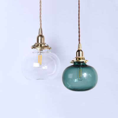 Modern Oval Pendant Light with Brass Lamp Socket Glass 1 Light Suspension Light for Cloth Shop