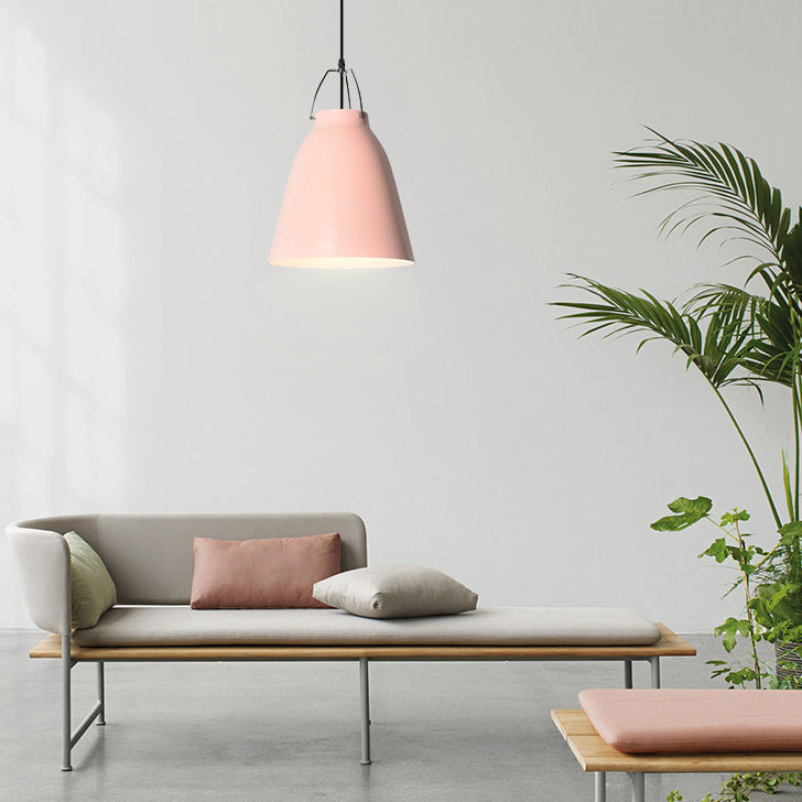 Bonbonfarbener Eimer Hanging Light 1 helles Macaron Aluminium Pedant Hell in dunkelblau/hellblau/rosa für Büroküche