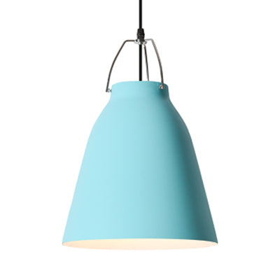 Bonbonfarbener Eimer Hanging Light 1 helles Macaron Aluminium Pedant Hell in dunkelblau/hellblau/rosa für Büroküche