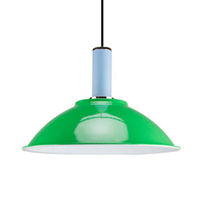 Lámpara colgante de tazón poco profundo contemporáneo aluminio Luz colgante de color brillante en azul/verde/naranja/rojo/amarillo para la tienda de mercado