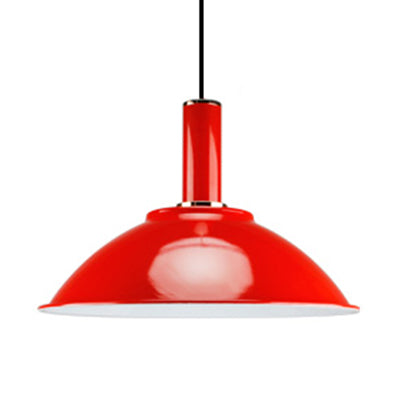 Lámpara colgante de tazón poco profundo contemporáneo aluminio Luz colgante de color brillante en azul/verde/naranja/rojo/amarillo para la tienda de mercado