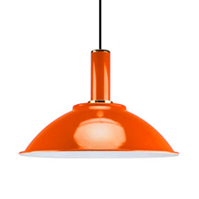 Lámpara colgante de tazón poco profundo contemporáneo aluminio Luz colgante de color brillante en azul/verde/naranja/rojo/amarillo para la tienda de mercado