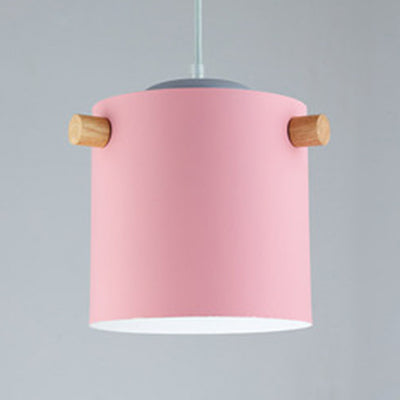 Bonbonfarbene zylindrische Suspension Licht Ein leichtes Macaron Aluminium Blau/Grün/Rosa/Weiß/Gelb Anhänger Licht für Korridor