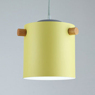 Bonbonfarbene zylindrische Suspension Licht Ein leichtes Macaron Aluminium Blau/Grün/Rosa/Weiß/Gelb Anhänger Licht für Korridor