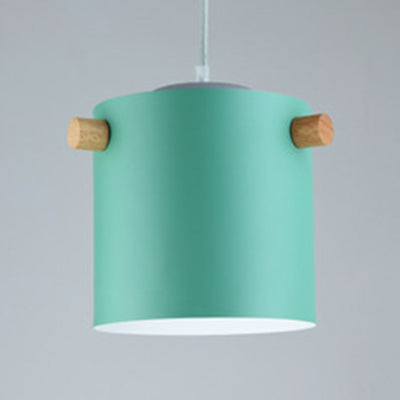 Bonbonfarbene zylindrische Suspension Licht Ein leichtes Macaron Aluminium Blau/Grün/Rosa/Weiß/Gelb Anhänger Licht für Korridor