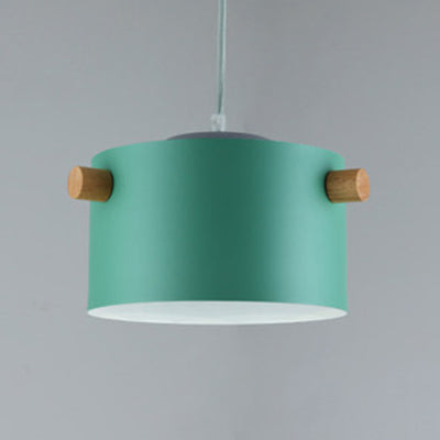 Bonbonfarbene zylindrische Suspension Licht Ein leichtes Macaron Aluminium Blau/Grün/Rosa/Weiß/Gelb Anhänger Licht für Korridor