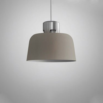 Lámpara colgante de comedor de comedor de sombra de sombra de cubo una bombilla de 9 "/10" /11.5 "/14" de ancho de ancho simple luz colgante de techo en gris