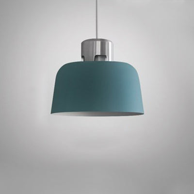 Tombra de cubo de metal Luz colgante de luz individual iluminación colgante nórdica en azul/verde/rosa para restaurante de restaurantes comedor