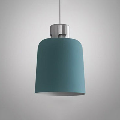 Tombra de cubo de metal Luz colgante de luz individual iluminación colgante nórdica en azul/verde/rosa para restaurante de restaurantes comedor