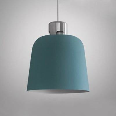 Tombra de cubo de metal Luz colgante de luz individual iluminación colgante nórdica en azul/verde/rosa para restaurante de restaurantes comedor
