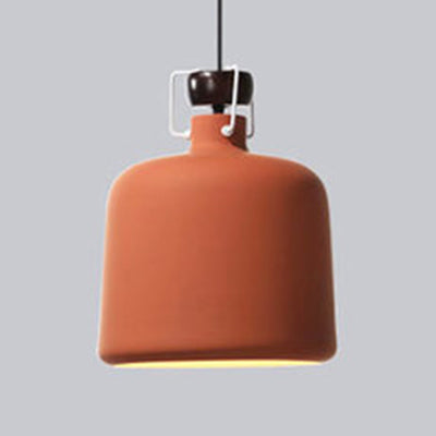 Luz de colgante de forma de frasco metálico 1 lámpara colgante de estilo nórdico ligero para mesa de comedor de cocina