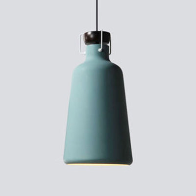 Luz de colgante de forma de frasco metálico 1 lámpara colgante de estilo nórdico ligero para mesa de comedor de cocina