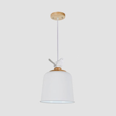 Luz colgante de sombra del imperio contemporáneo con aluminio de pájaros 1 lámpara colgante de bombilla para porche