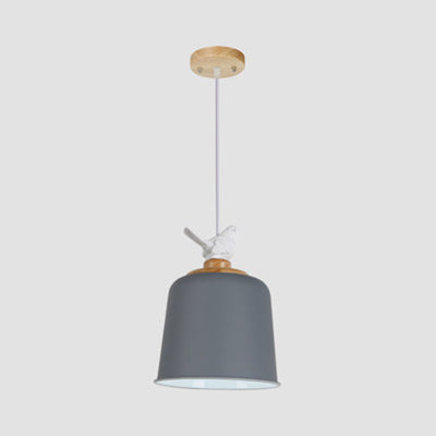 Luz colgante de sombra del imperio contemporáneo con aluminio de pájaros 1 lámpara colgante de bombilla para porche