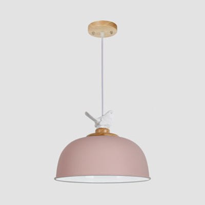 Macaron Stylish Suspension Light mit wenig Vogel Single Lampe 10/12 Zoll breit metallische Anhängerlampe für Kinderschlafzimmer